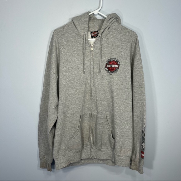 Harley Davidson Sweater Mens Extra Large Gray Revolutionary Williamsburg VA 2004 - Picture 1 of 12